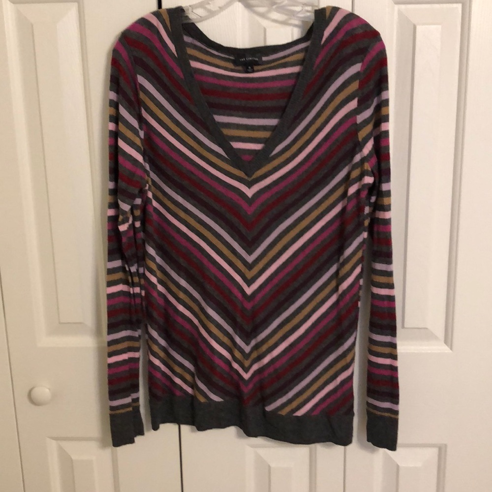 The Limited v neck sweater grey size XL